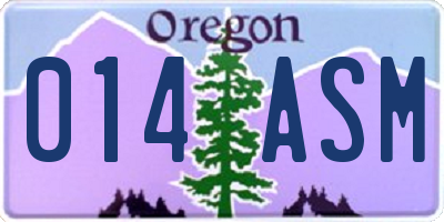 OR license plate 014ASM