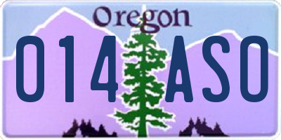 OR license plate 014ASO