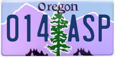 OR license plate 014ASP
