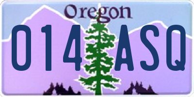 OR license plate 014ASQ
