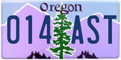 OR license plate 014AST