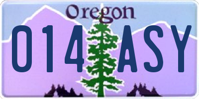 OR license plate 014ASY
