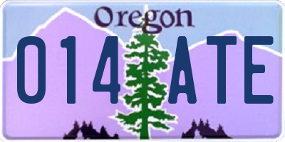 OR license plate 014ATE