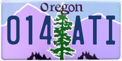 OR license plate 014ATI