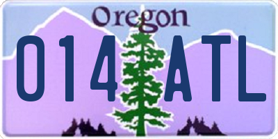 OR license plate 014ATL