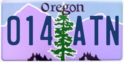 OR license plate 014ATN