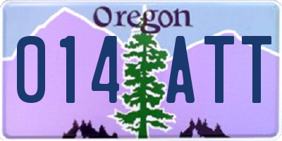 OR license plate 014ATT