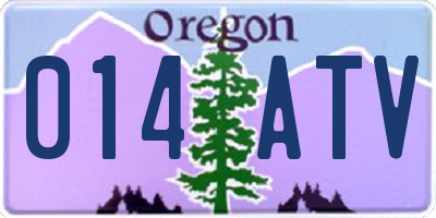 OR license plate 014ATV