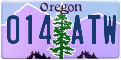 OR license plate 014ATW