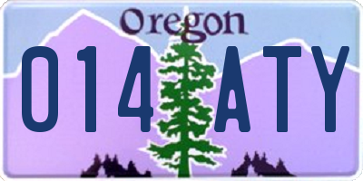 OR license plate 014ATY