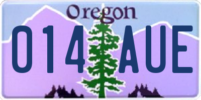 OR license plate 014AUE