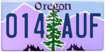 OR license plate 014AUF
