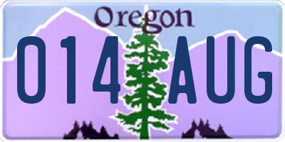 OR license plate 014AUG