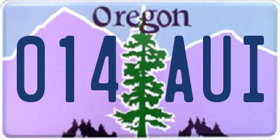 OR license plate 014AUI