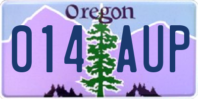OR license plate 014AUP