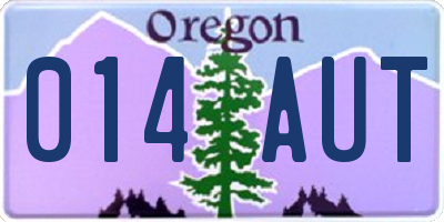OR license plate 014AUT