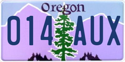 OR license plate 014AUX
