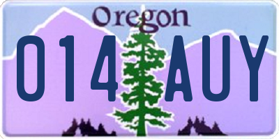 OR license plate 014AUY