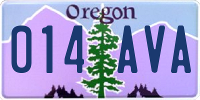 OR license plate 014AVA