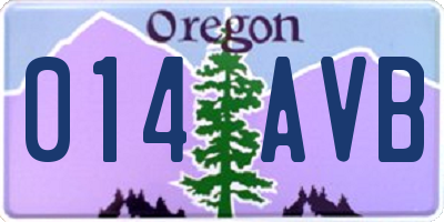OR license plate 014AVB