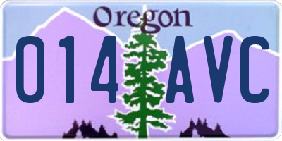 OR license plate 014AVC