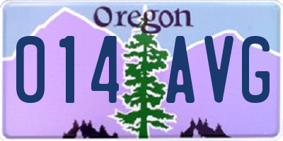 OR license plate 014AVG
