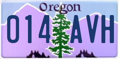 OR license plate 014AVH