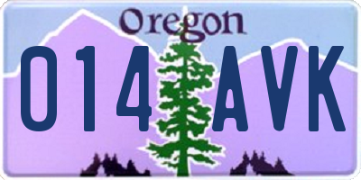 OR license plate 014AVK