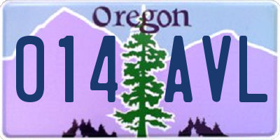 OR license plate 014AVL