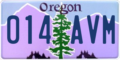OR license plate 014AVM