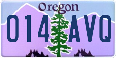 OR license plate 014AVQ