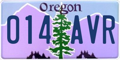 OR license plate 014AVR