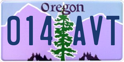 OR license plate 014AVT