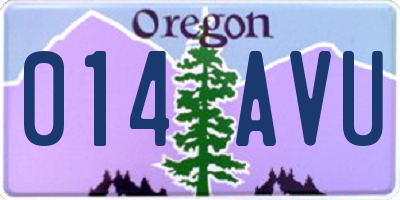 OR license plate 014AVU