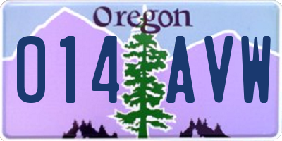 OR license plate 014AVW