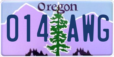 OR license plate 014AWG