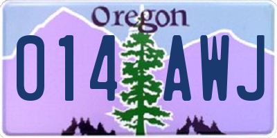 OR license plate 014AWJ