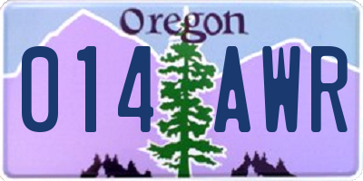 OR license plate 014AWR