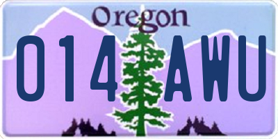 OR license plate 014AWU