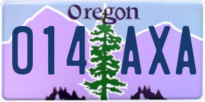 OR license plate 014AXA