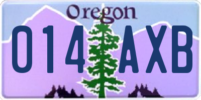 OR license plate 014AXB
