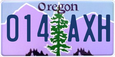 OR license plate 014AXH
