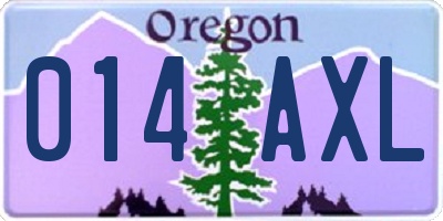 OR license plate 014AXL