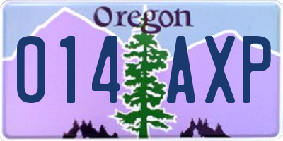 OR license plate 014AXP