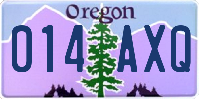 OR license plate 014AXQ