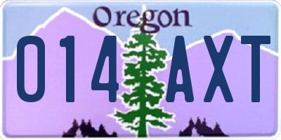 OR license plate 014AXT