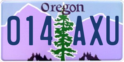 OR license plate 014AXU