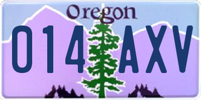 OR license plate 014AXV