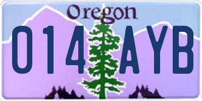 OR license plate 014AYB