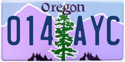 OR license plate 014AYC